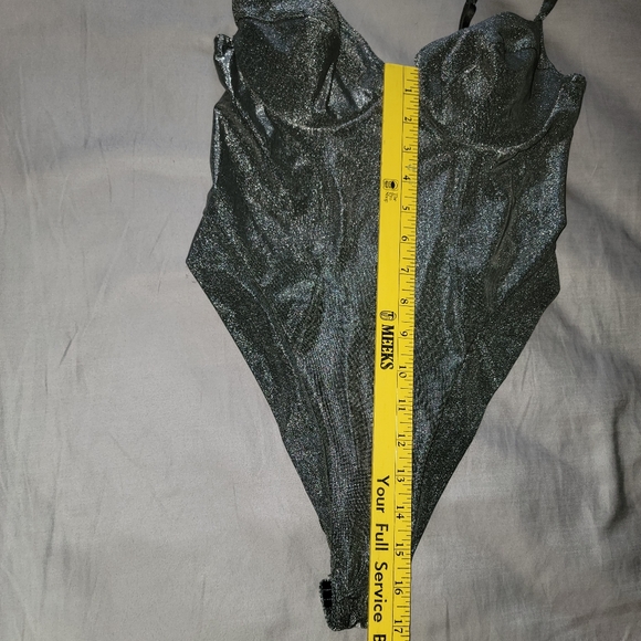 Victoria's Secret Vintage 1990s Gold Label Metallic Gray/Silver Body Suit 34B - Picture 13 of 14